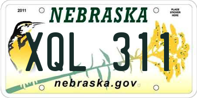 NE license plate XQL311
