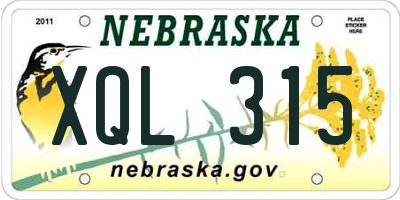 NE license plate XQL315