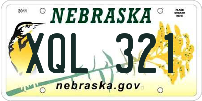 NE license plate XQL321