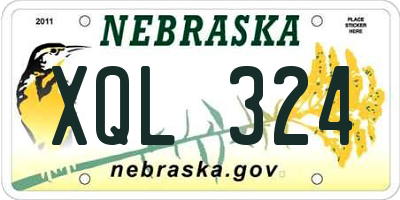 NE license plate XQL324