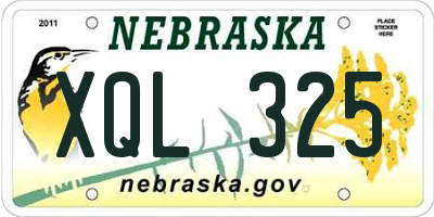 NE license plate XQL325