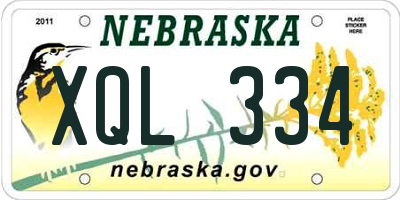 NE license plate XQL334