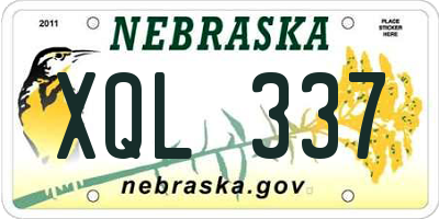 NE license plate XQL337
