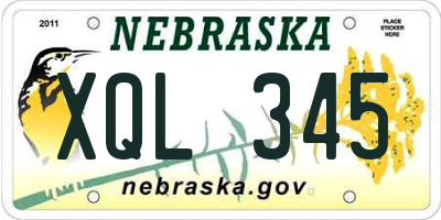 NE license plate XQL345