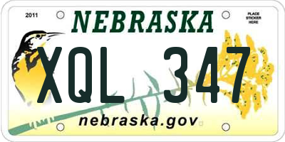 NE license plate XQL347