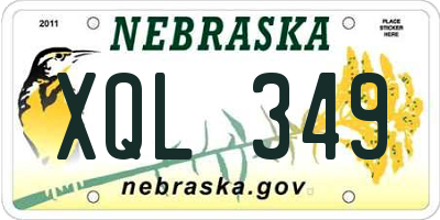 NE license plate XQL349