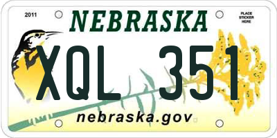 NE license plate XQL351