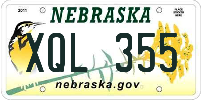 NE license plate XQL355