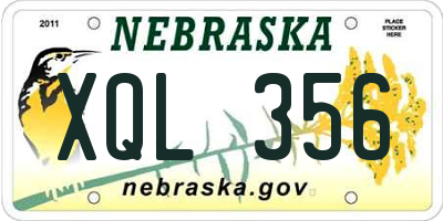 NE license plate XQL356