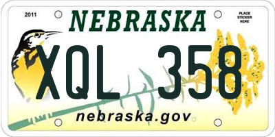 NE license plate XQL358