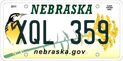NE license plate XQL359