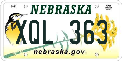 NE license plate XQL363