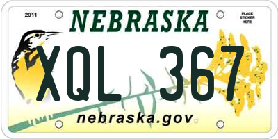 NE license plate XQL367