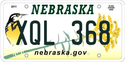 NE license plate XQL368