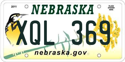NE license plate XQL369