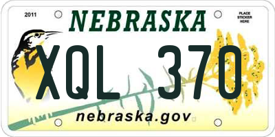 NE license plate XQL370