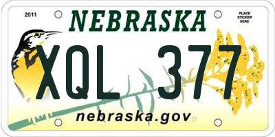 NE license plate XQL377