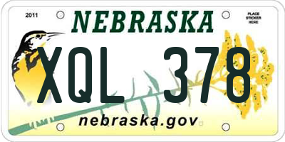 NE license plate XQL378