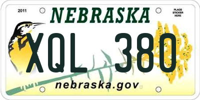 NE license plate XQL380
