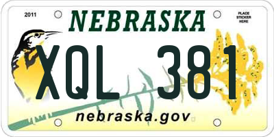 NE license plate XQL381