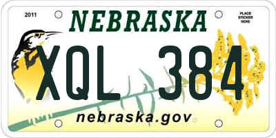 NE license plate XQL384