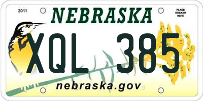 NE license plate XQL385