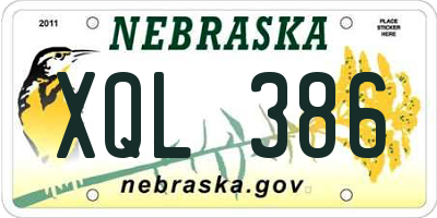 NE license plate XQL386