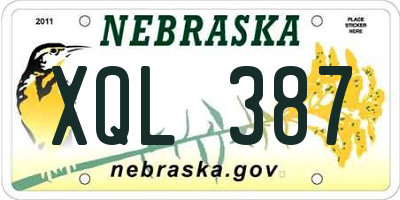NE license plate XQL387