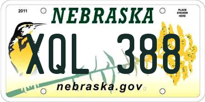 NE license plate XQL388