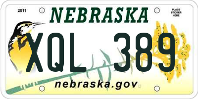 NE license plate XQL389
