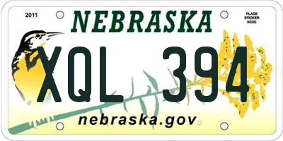 NE license plate XQL394