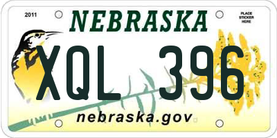 NE license plate XQL396