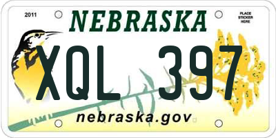 NE license plate XQL397