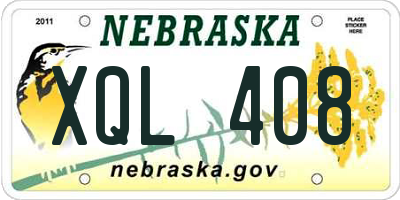 NE license plate XQL408