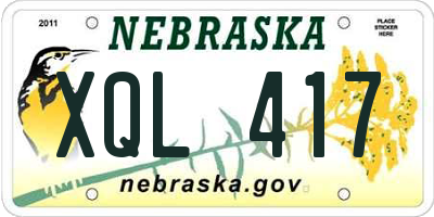 NE license plate XQL417