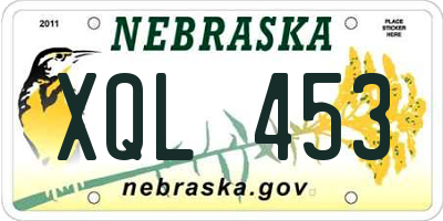 NE license plate XQL453