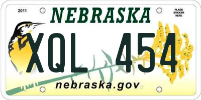 NE license plate XQL454