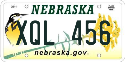 NE license plate XQL456