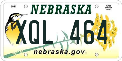 NE license plate XQL464