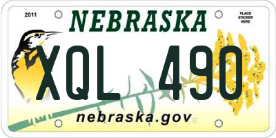 NE license plate XQL490