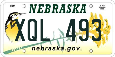 NE license plate XQL493