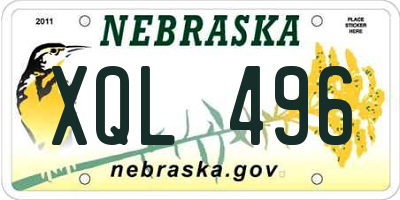 NE license plate XQL496