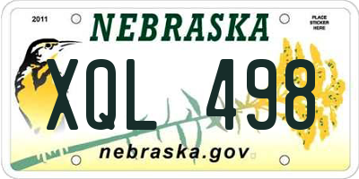 NE license plate XQL498
