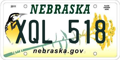 NE license plate XQL518