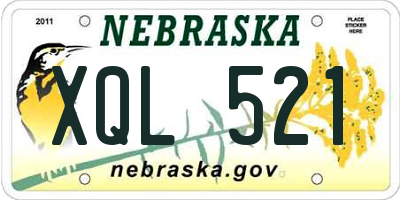 NE license plate XQL521