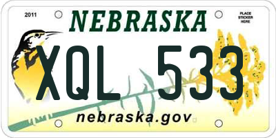 NE license plate XQL533