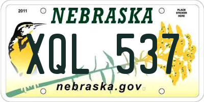 NE license plate XQL537