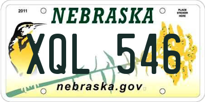 NE license plate XQL546