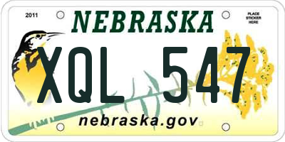 NE license plate XQL547