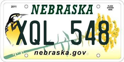 NE license plate XQL548